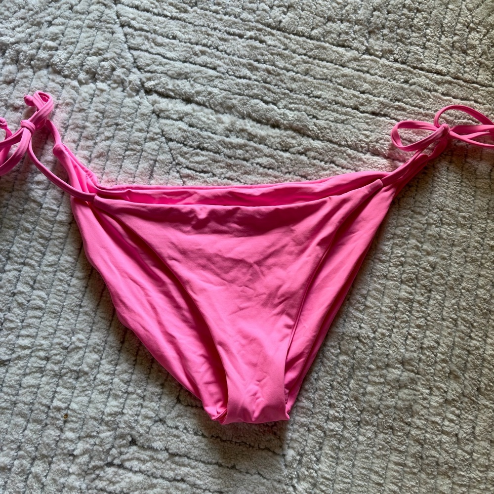 Pink Tie-Side Bikini Bottoms